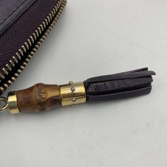 RARE Vintage Gucci Bamboo Zippy Wallet - Box & Card Included - Picture 10 of 14